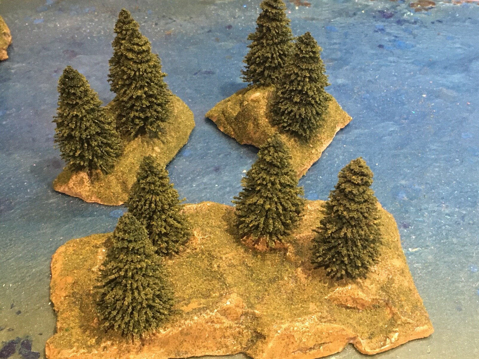 N,HO Scale Layout Scenic Diorama Accessories , 3X Hills w/9 Trees ,New