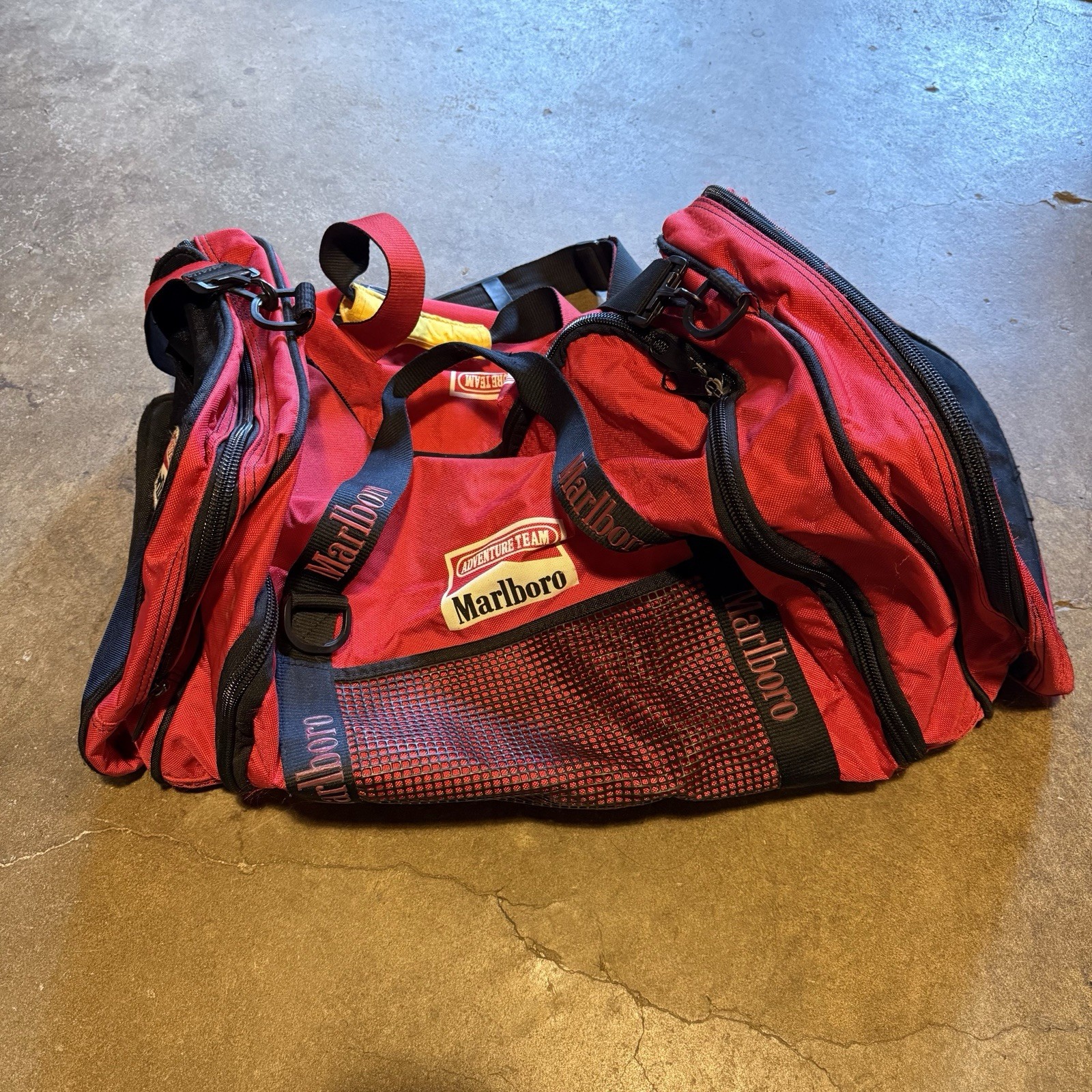 VTG 90's Marlboro Adventure Team Official Gear Large Duffle Bag 29” X 14” X 12”