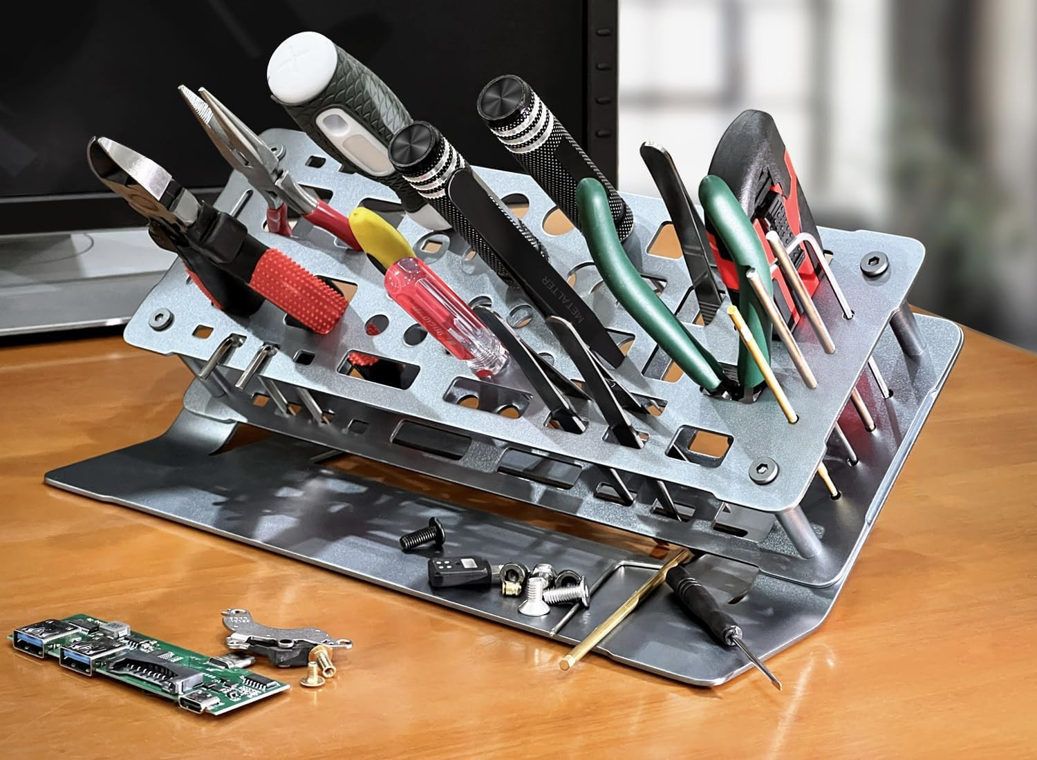 Screwdriver Storage Rack Small Tool Holder Desktop Workbench Organizer