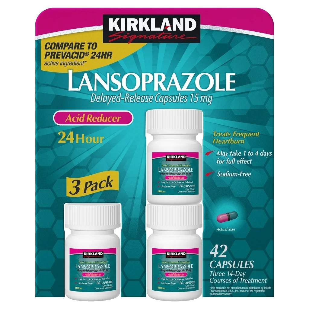 Lansoprazole 15mg Acid Reducer 42 Capsules 24HR Heartburn Exp 05/27