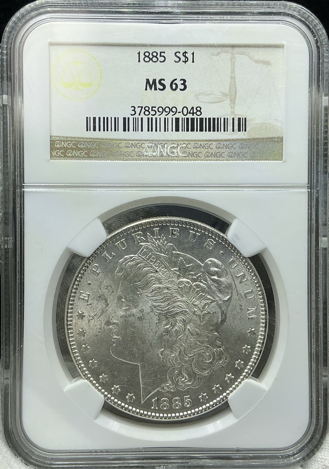 1885 Morgan Silver Dollar $1 NGC MS63