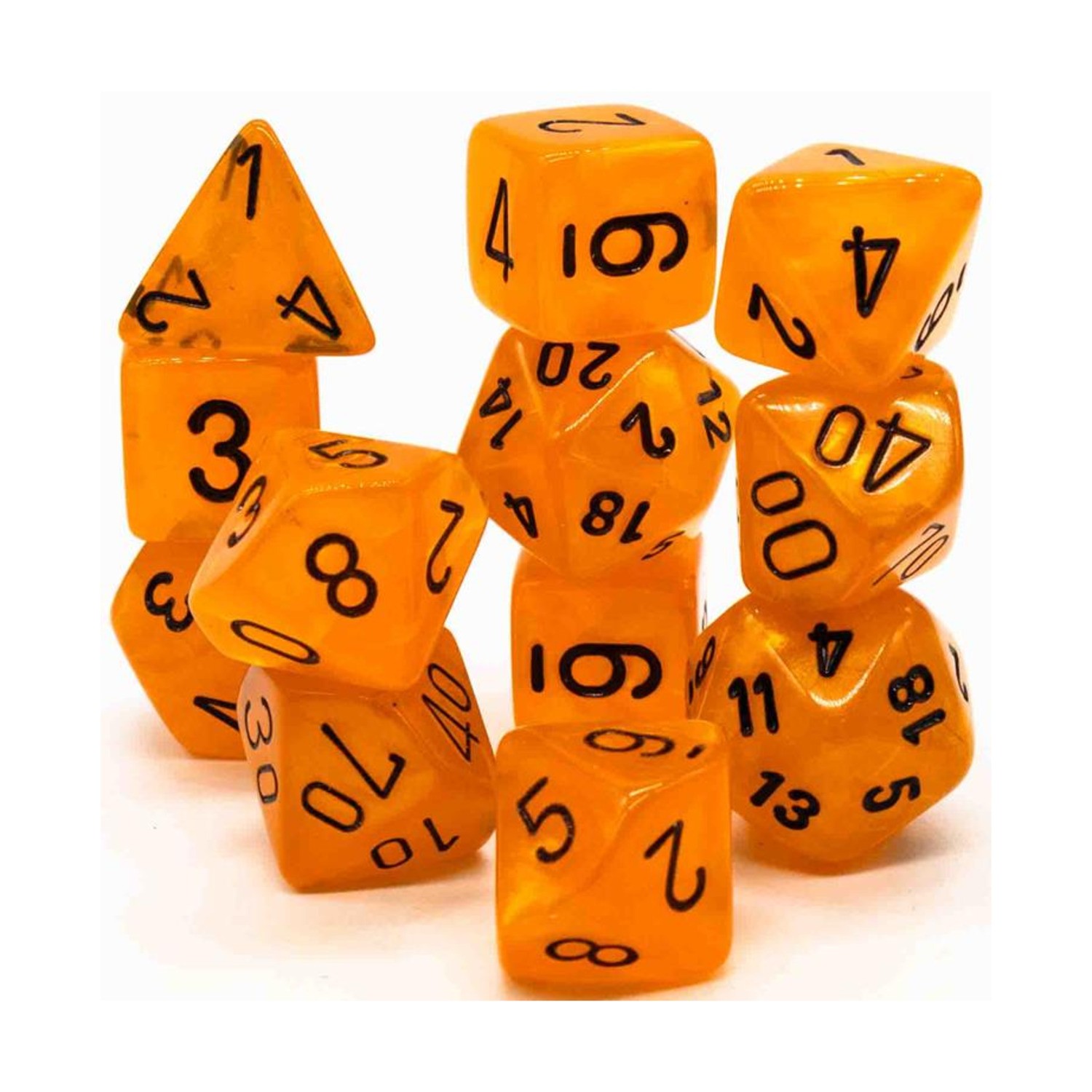 Chessex Velvet Dice Velvet Orange w/Black (12) VG