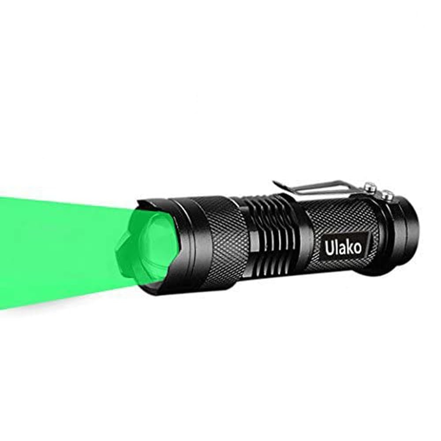Single 1 Mode Zoomable LED 150 Yard Green Light Flashlight Torch for Fishing ...