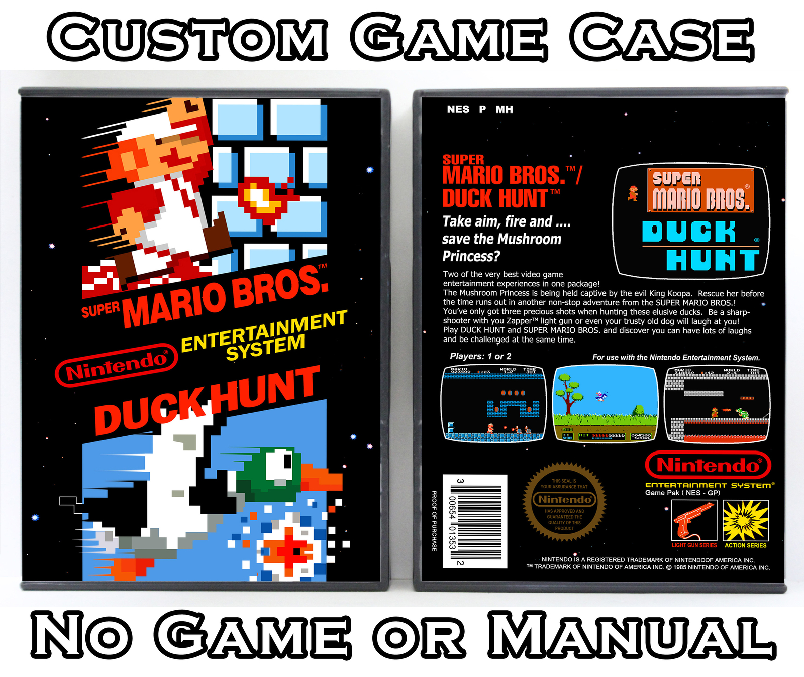 Super Mario Bros. / Duck Hunt - Nintendo NES Custom Case *NO GAME*