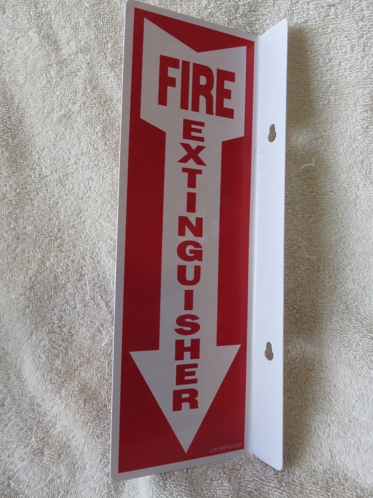🔥🧯(1-SIGN)4" X 12 RIGID PLASTIC 90* ANGLE FIRE EXTINGUISHER ARROW SIGN NEW🔥🧯