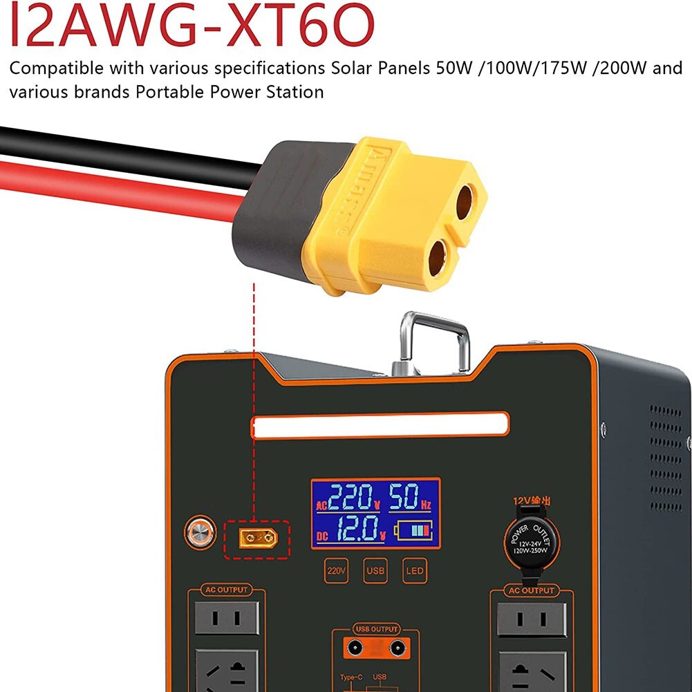 1x Connecting Cable Solar Panel Connection Cable Charging Cable Solar Generator