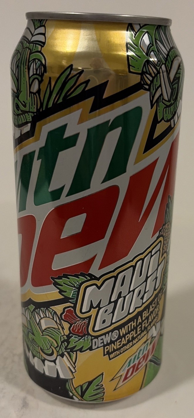 16oz. MTN DEW CAN ( MAUI BURST) EMPTY BOTTOM OPENED