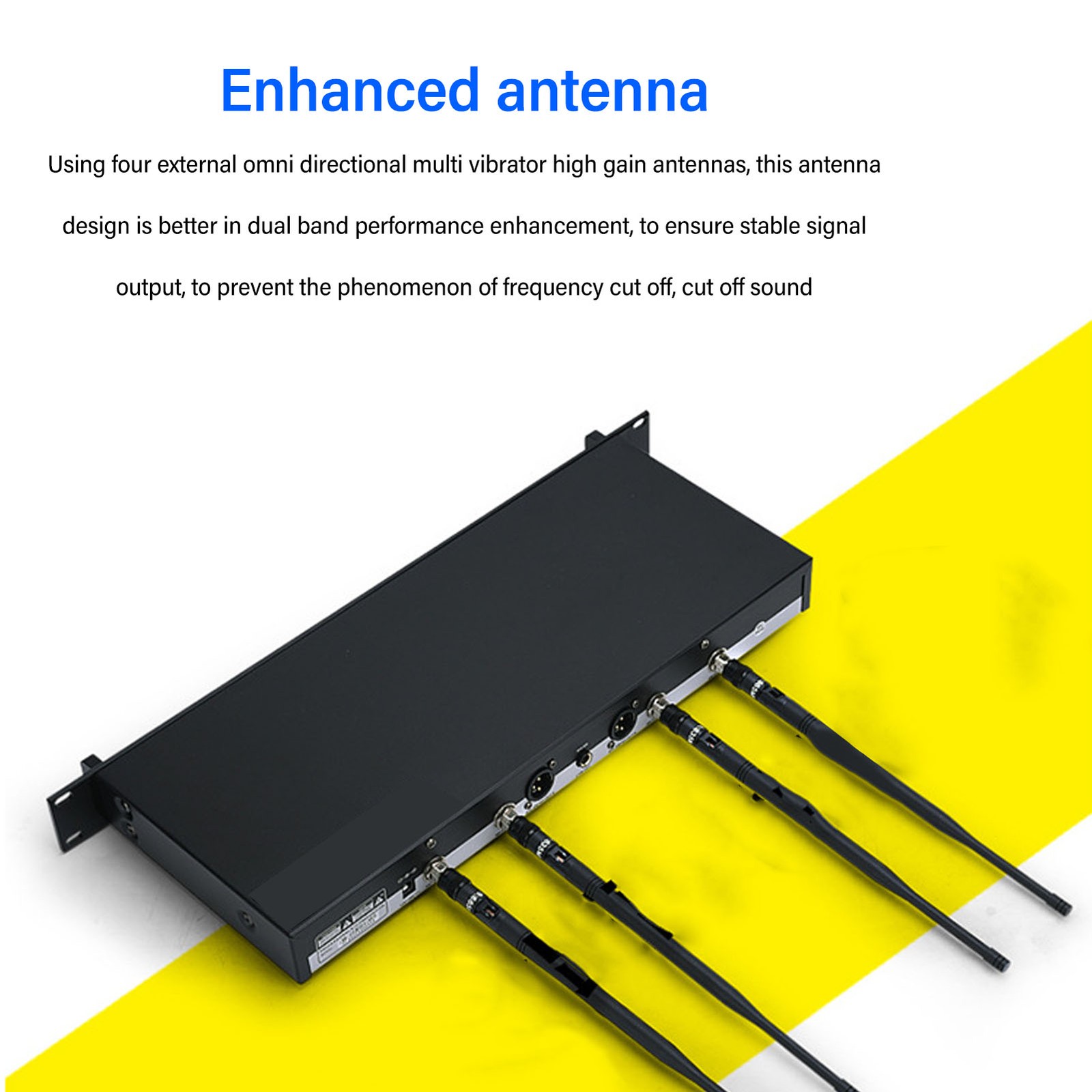 Wireless Microphone Receiver Antenna 26cm ABS Aluminum Alloy Mic Receiver
