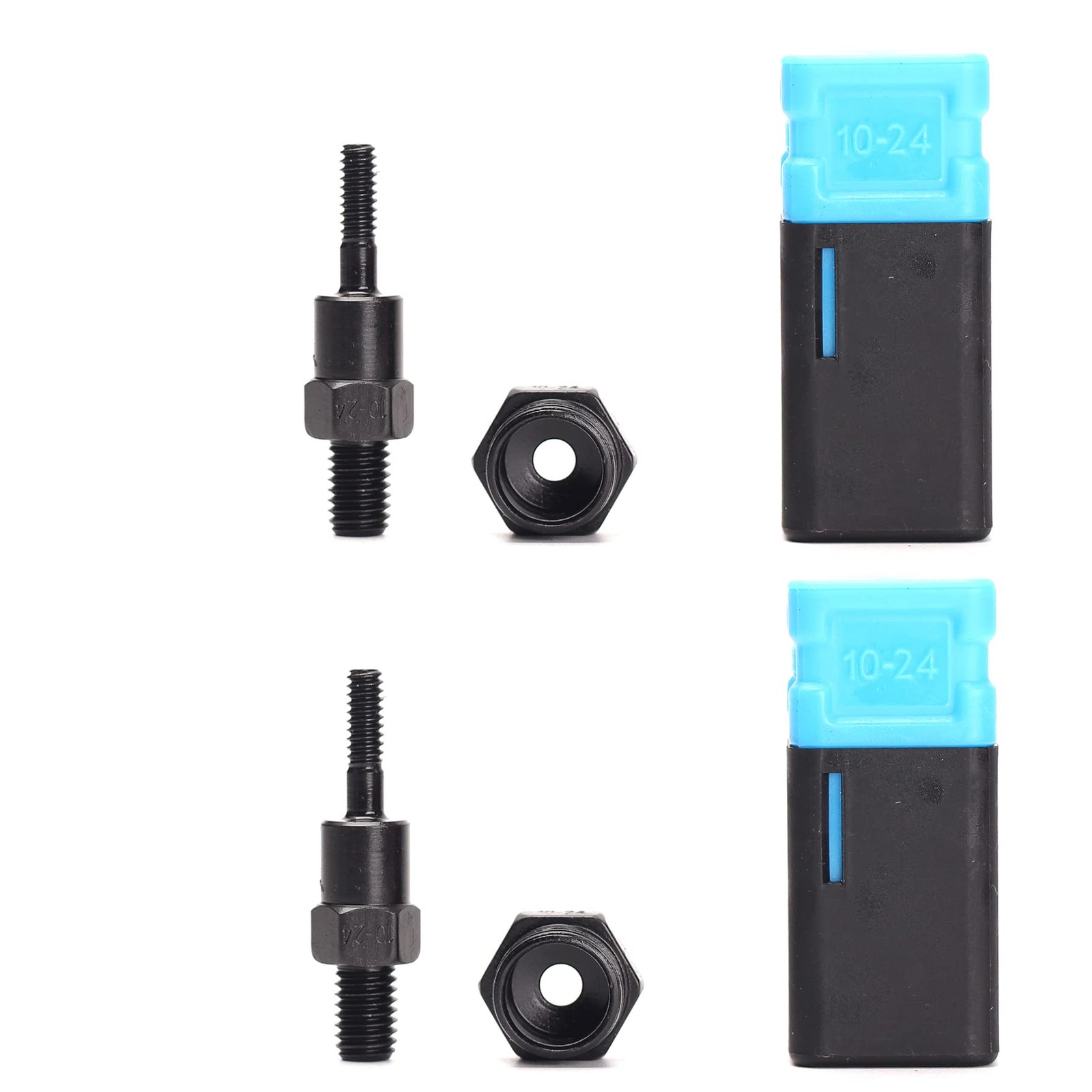 Rivet nut Gun Mandrel and Nose Pieces Accessary (SAE SAE 10-24 2 pack, Black