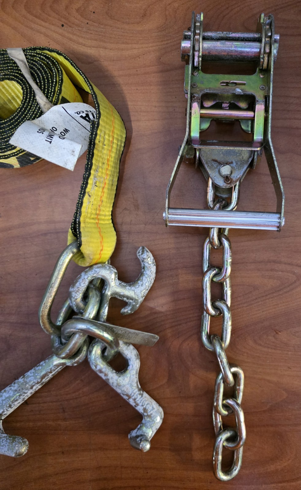 Jerr-Dan Chain / Strap Set, Wheel Lift Straps, Tow Chains, Two Truck Rollback