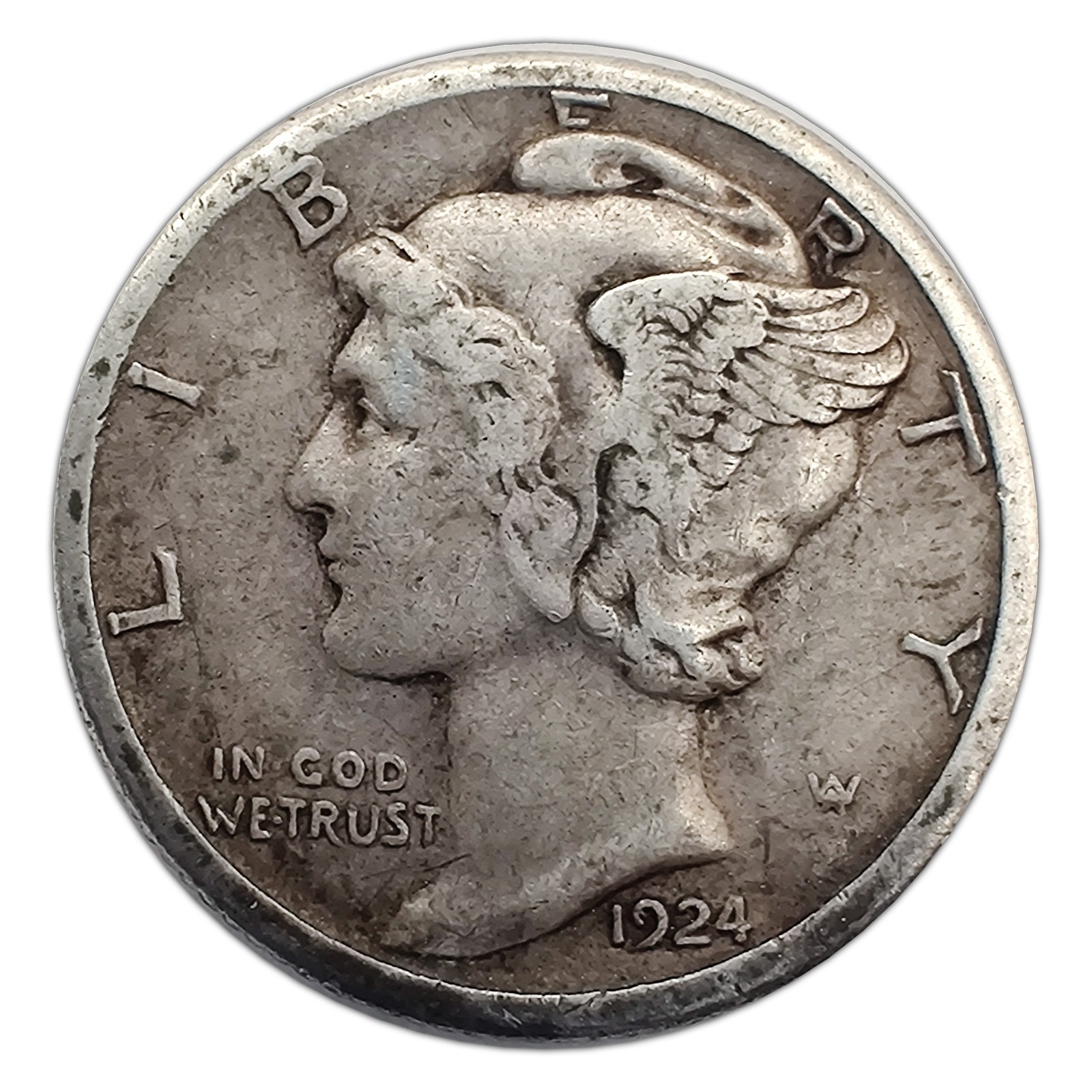 1924-S Mercury Dime VF Very Fine 90% Silver