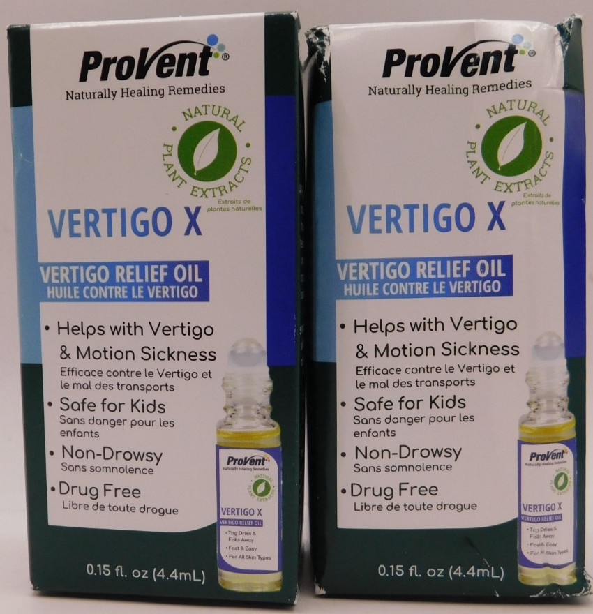 2PK Provent Vertigo X Vertigo Relief Oil 0.15Fl Oz EACH New & Unused