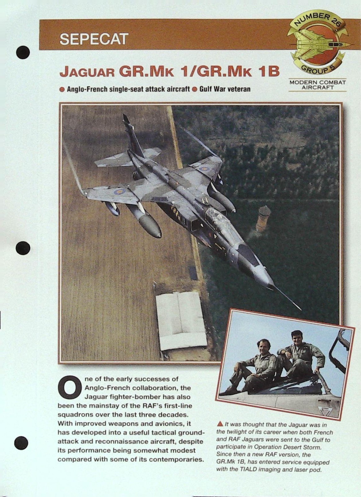 Jaguar GR. 1/GR. Mk 1B, Aircraft of the World Profile Sheet