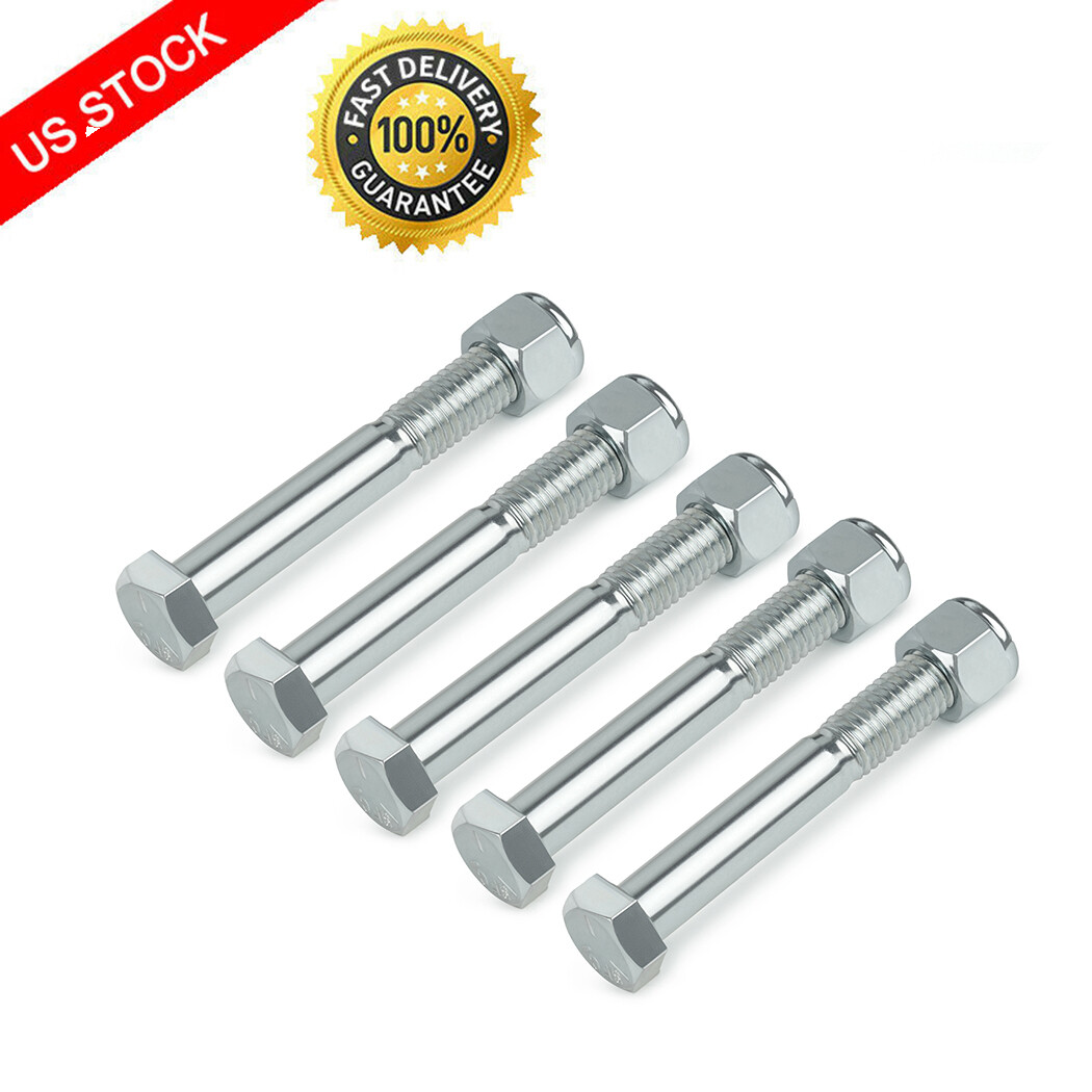 Shear Bolts for Rotary Cutters 1/2" x 3-1/2" with Nylock Nuts - 5 Pack