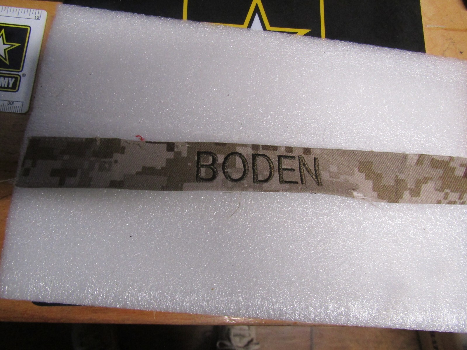 MILITARY US NAVY OR MARINE CORPS PATCH SEW ON DESERT NAME TAPE WITH BODEN