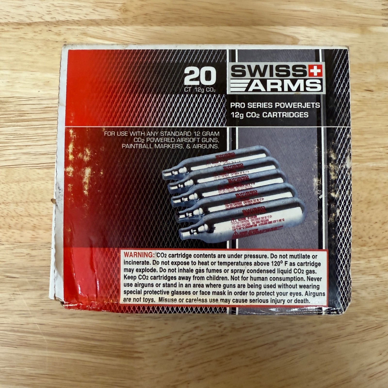 SWISS ARMS 20 Count Box 12G CO2 Powerlet Cartridges For Air Guns New Sealed