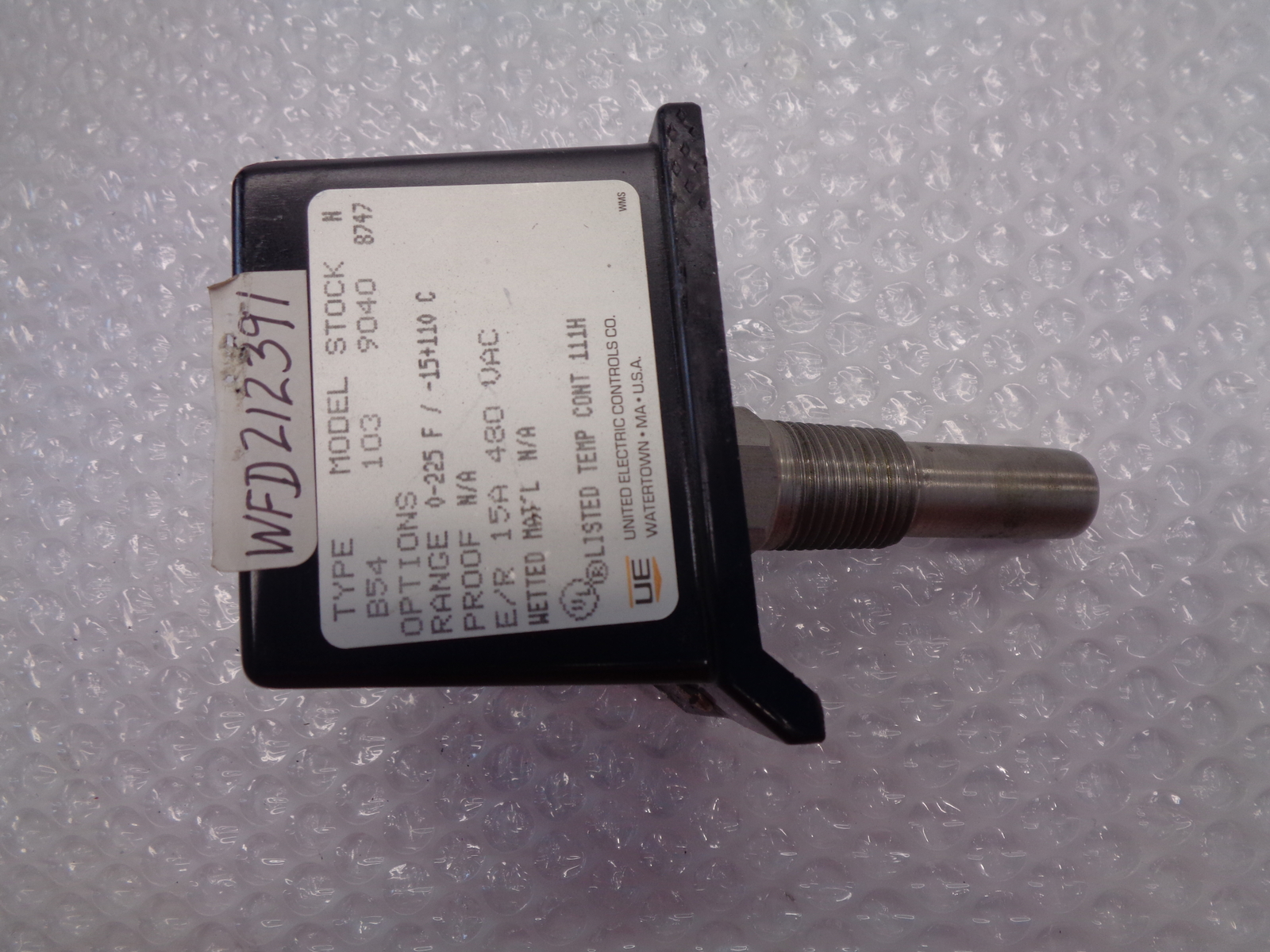 UNITED ELECTRIC B54-103 TEMPERATURE SWITCH 0-22F NSNP
