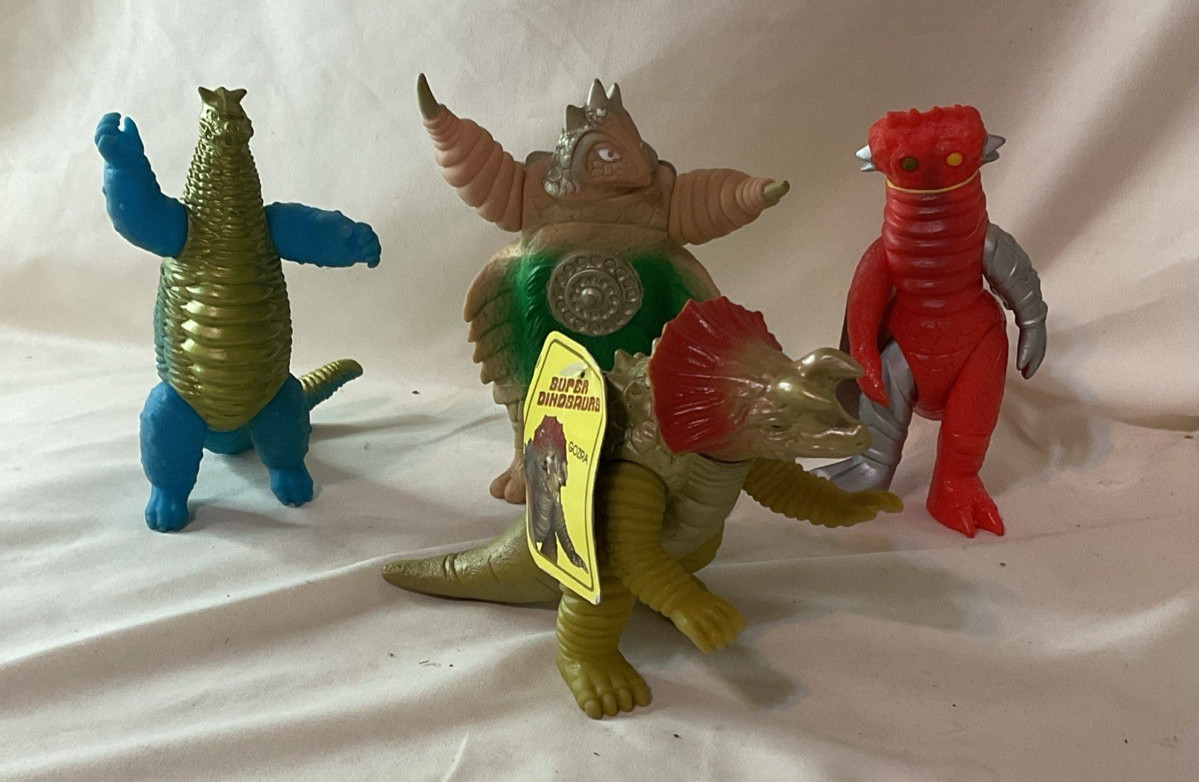 VTG Godzilla Monsters Bootleg Super Dinosaurs Kaiju  Lot Of 4 Gozira Beme Star