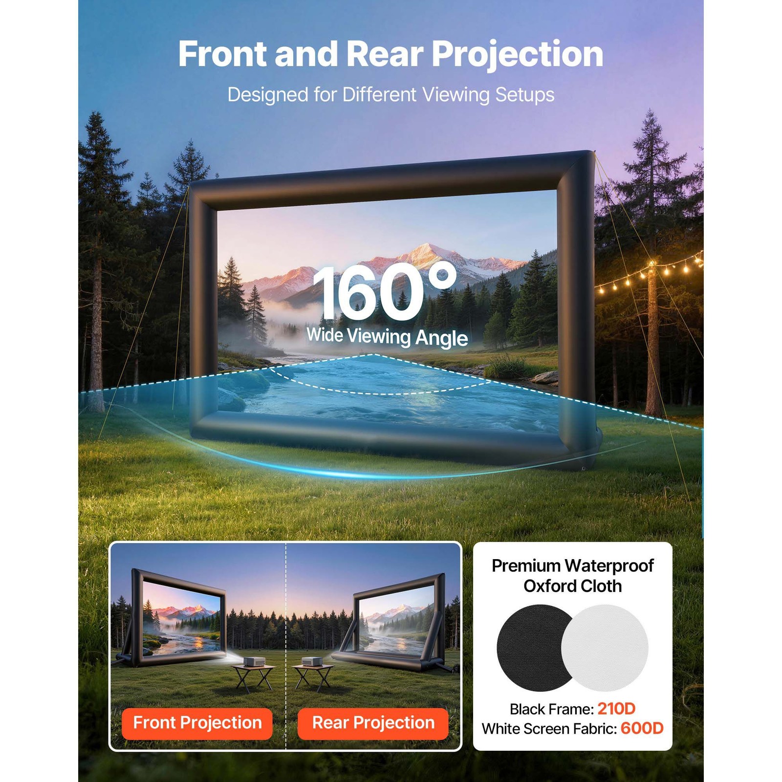 24ft Portable Inflatable Screen for Backyard Theme Parties Outdoor