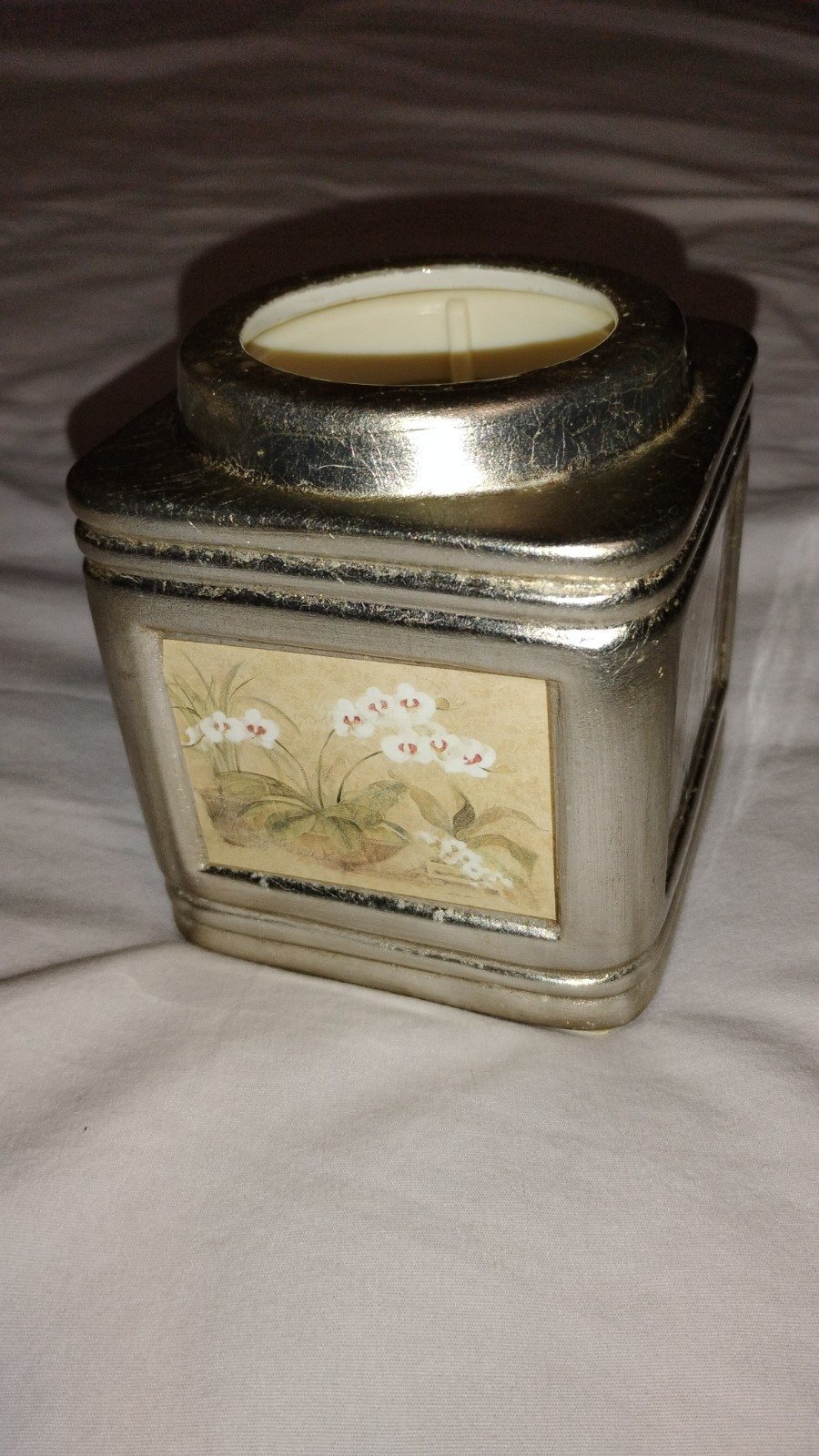 CROSCILL ORCHIDS & NARCISSUS PAPER DIXIE CUP HOLDER DISPENSER FLORAL