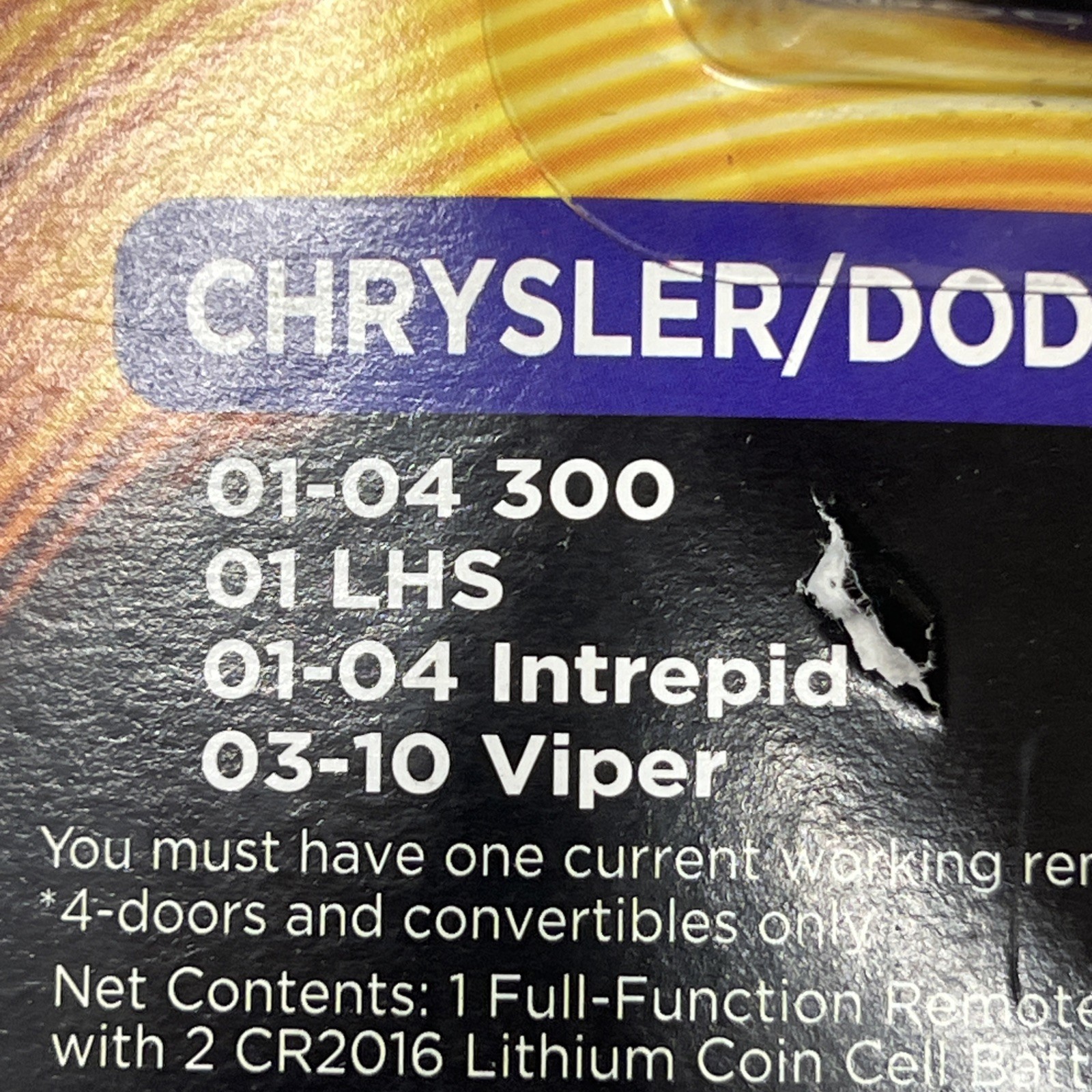 NEW DURACELL KEYLESS ENTRY FULL FUNCTION REMOTE MOP014D L4