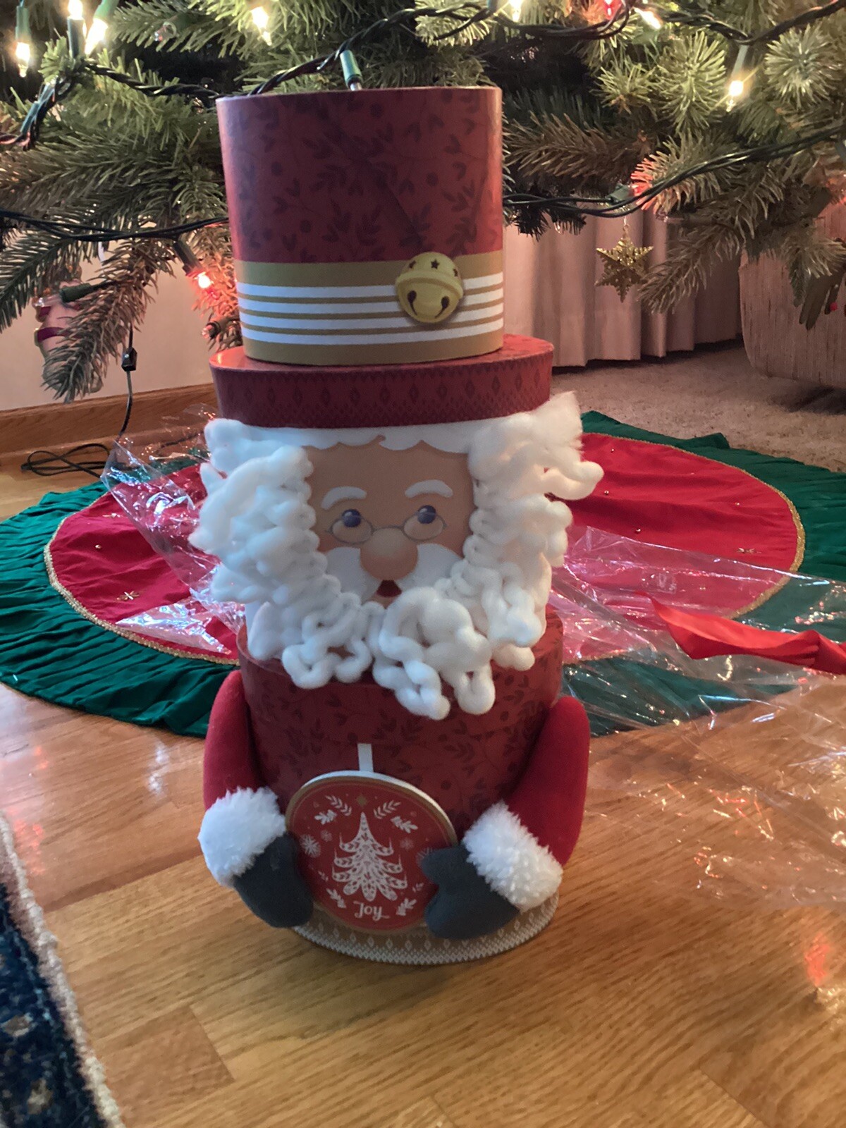 Santa Claus Stacked Boxes  17” Tall