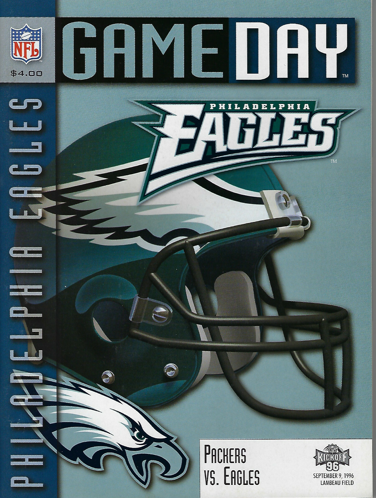 1996 Green Bay Packers vs Philadelphia Eagles program Brett Favre SB XXXI season