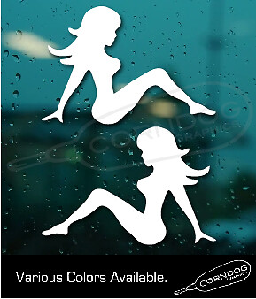 (PAIR) Trucker Mud Flap Girl VINYL STICKER DECAL SILHOUETTE TRUCK'IN VANNER