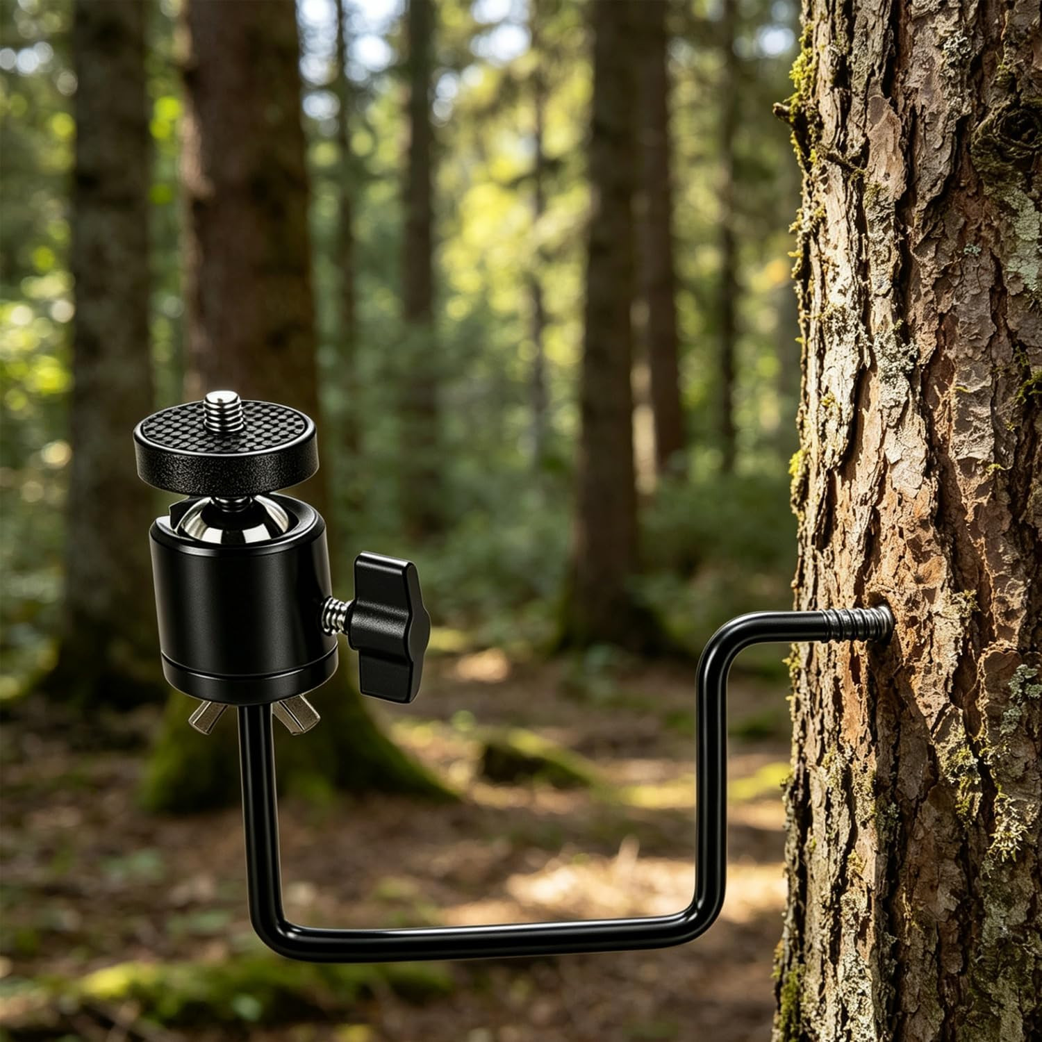 Trail Camera Tree Mount, 4 Pack Tracking Bracket, Tree 1/4" X 20 Screw，360° Rota