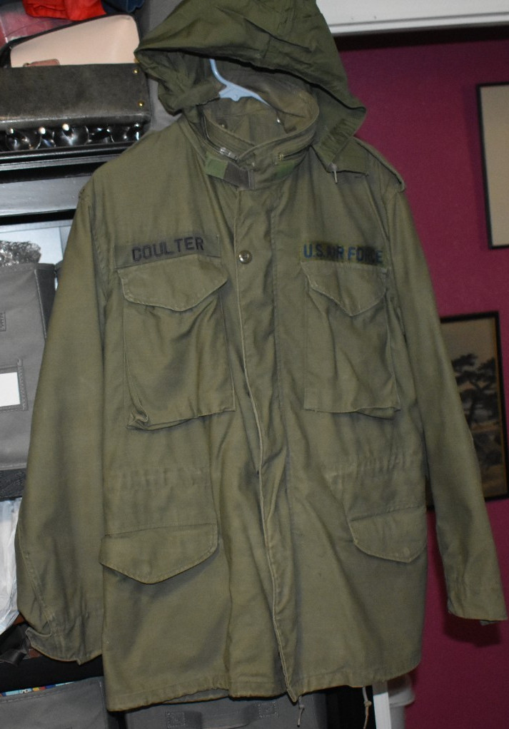 U.S. AIRFORCE OG-107 COLD WEATHER HOODED FIELD JACKET COAT 1980'S SMALL-REG