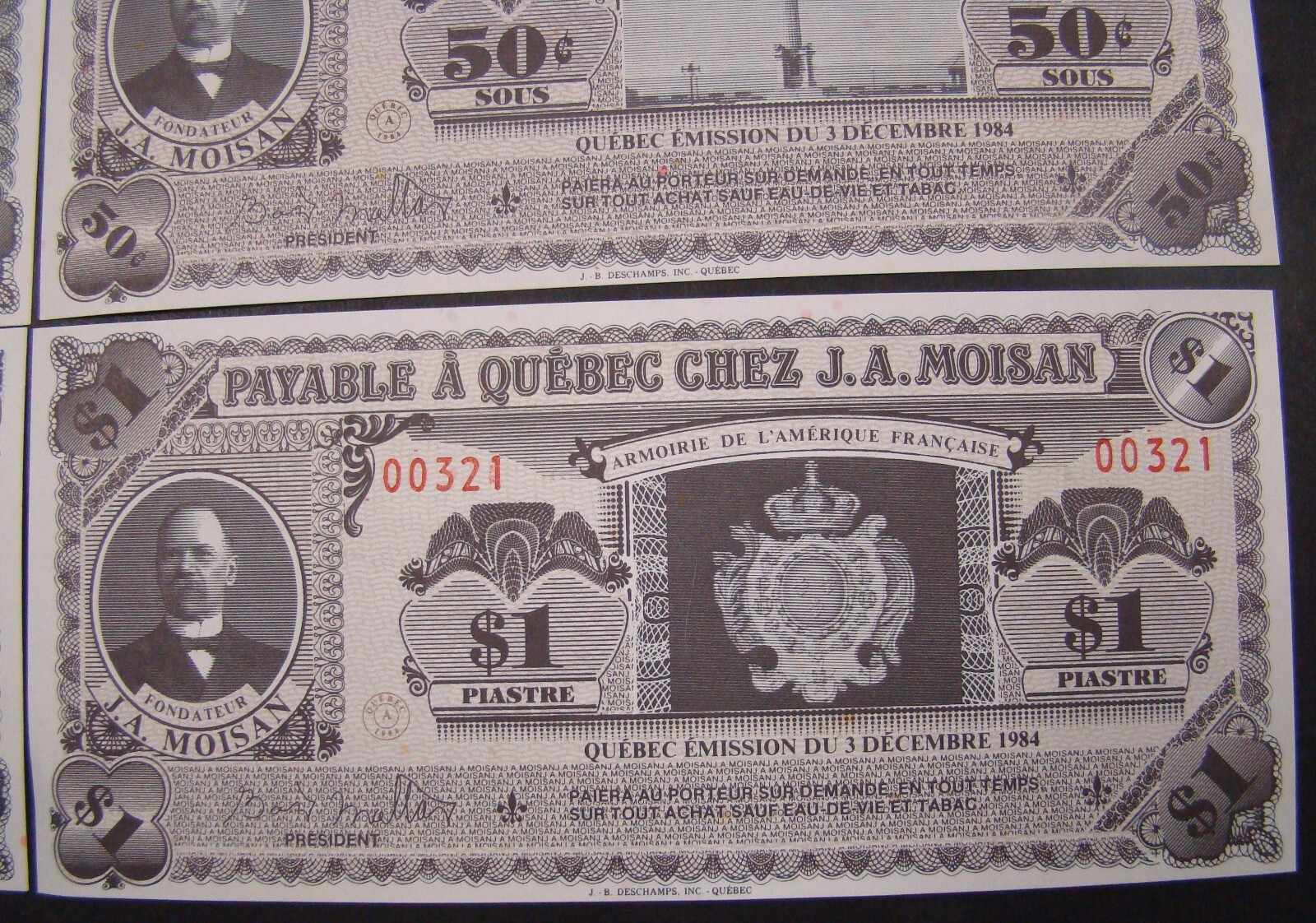 1984 Canada 3 Sous thru Dollar Moisan Quebec Matching Serial Numbers 12 Notes