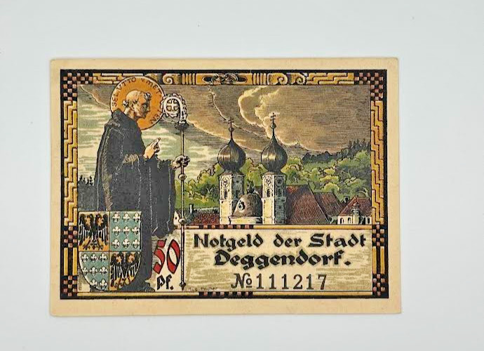 Antique Germany Notgeld Deggendorf 50 Pfennig 1920 Uncirculated