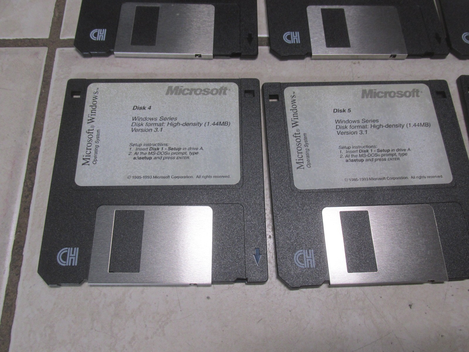 Microsoft Windows Operating System 1-6 Floppy Disks 1993 Version 3.1