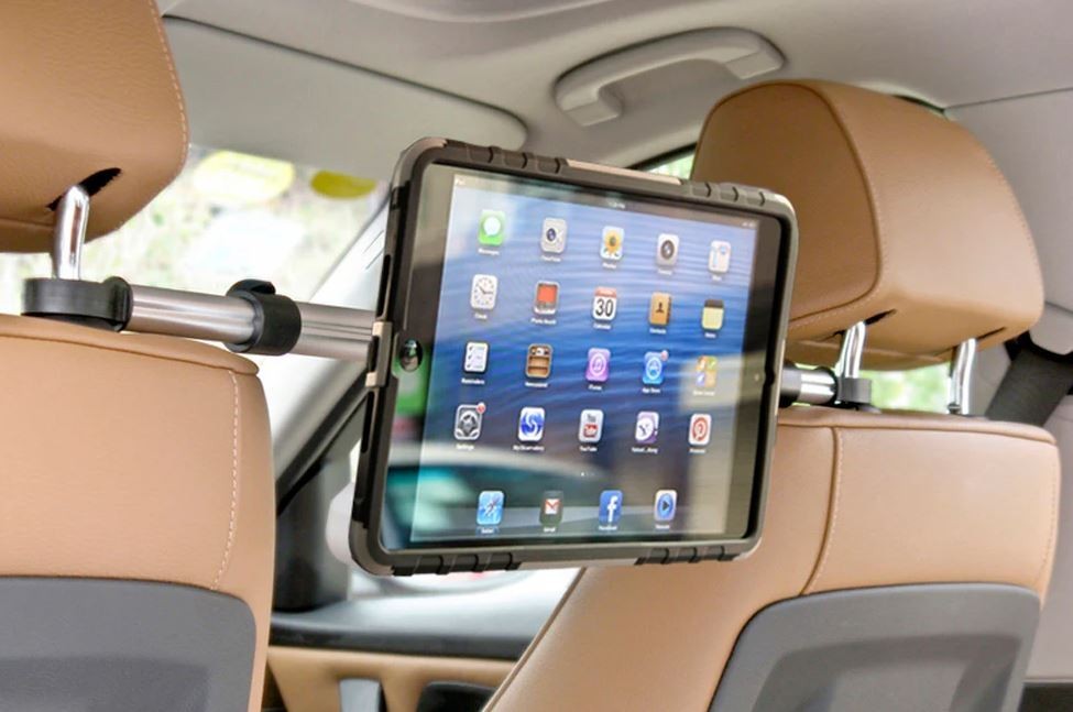 Tablet Car Headrest Mount Holder With Extension Arm For Apple iPad / Clear Case