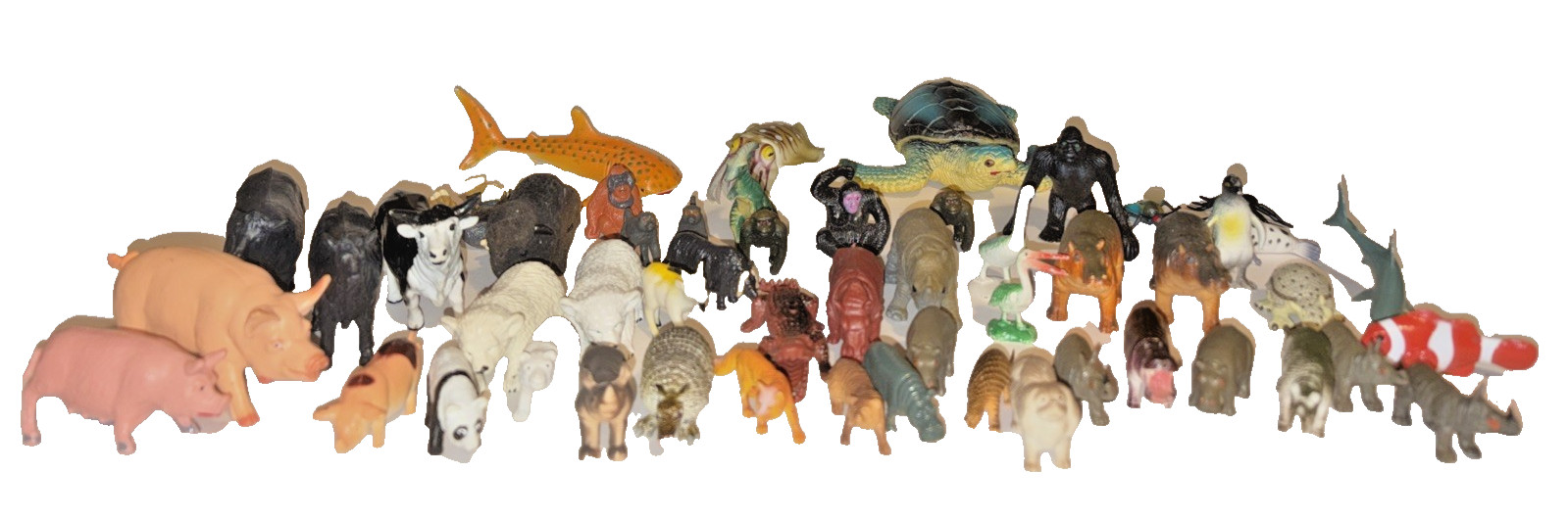 Animal Figures Toys Plastic and Rubber Lot of 53 China Mixed Sizes 1990s Vintage