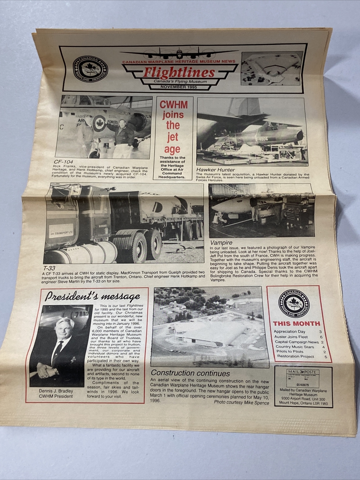Flightlines Newspaper Canadian Warplane Heritage Museum November 1995 WWII Plane