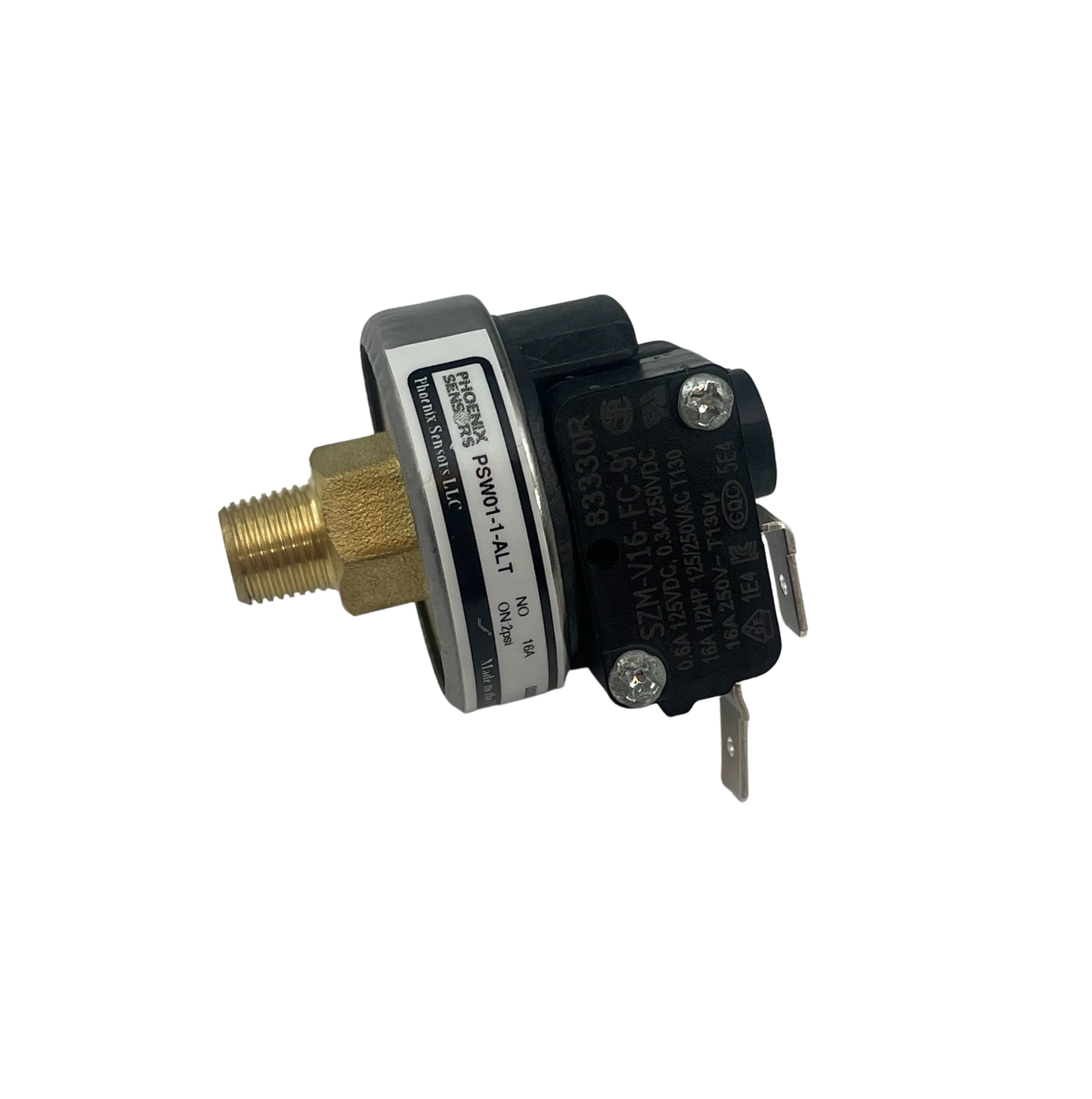 TecMark 4037P, 16A, 1/8"MNPT, SPST Pressure Switch Replacement for Spa Heaters