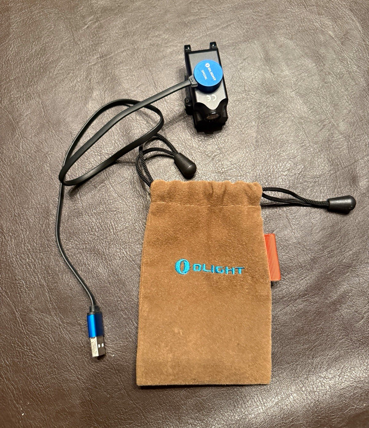 Olight PL-MINI Valkyrie LED Handgun Rail Light Picatinny Black/Blue Cable Bag