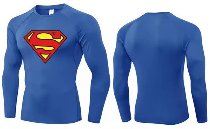 **Brand New** Superhero Long Sleeve Compression Shirt (Superman/Batman)