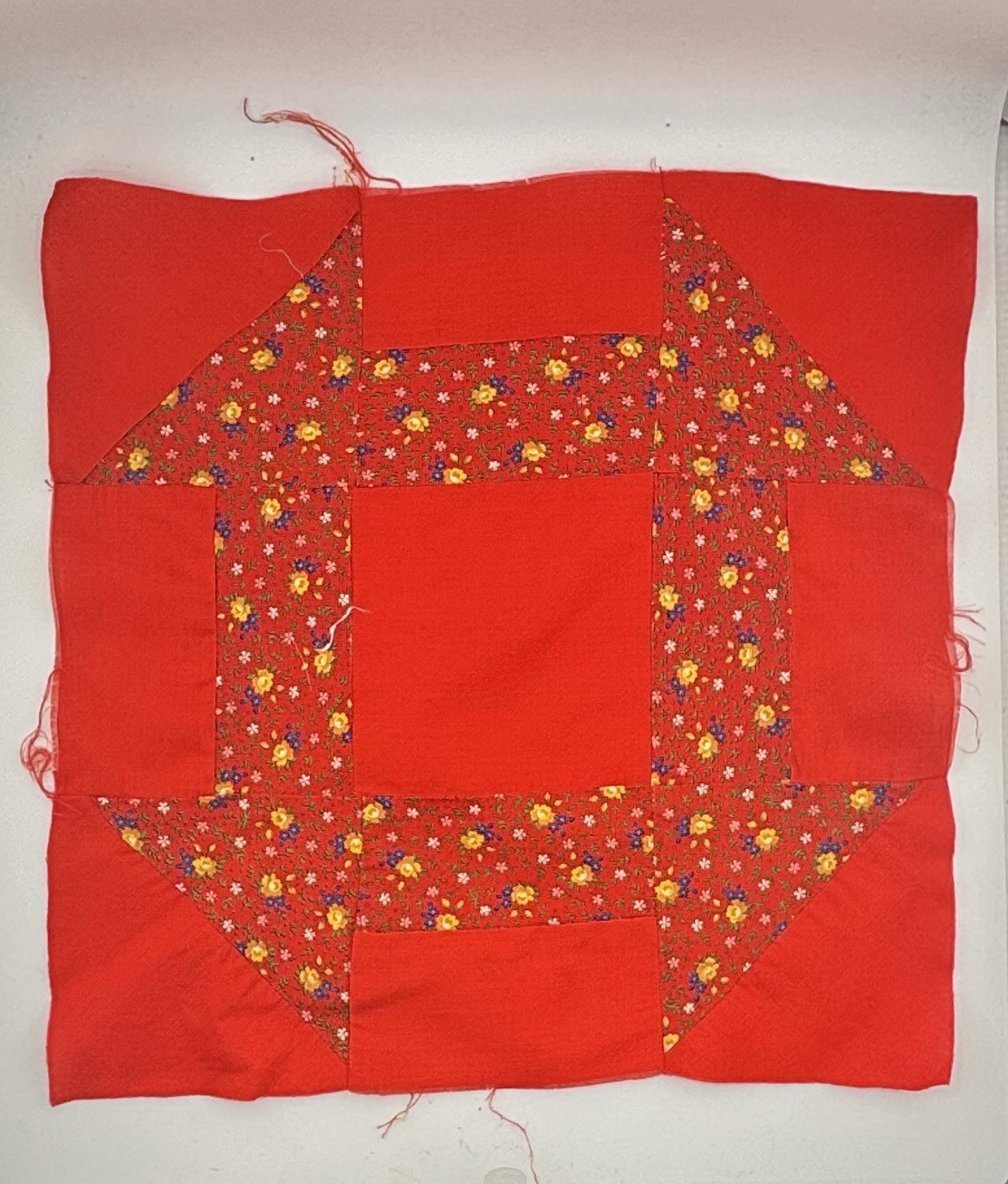 Vintage Amish Red Quilt Square 12.5 X 12.5” Square Template