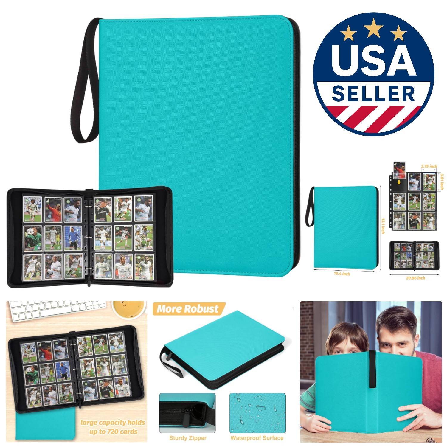 Stylish 9-Pocket Card Binder for TCG and Sports Cards - Durable & Waterproof