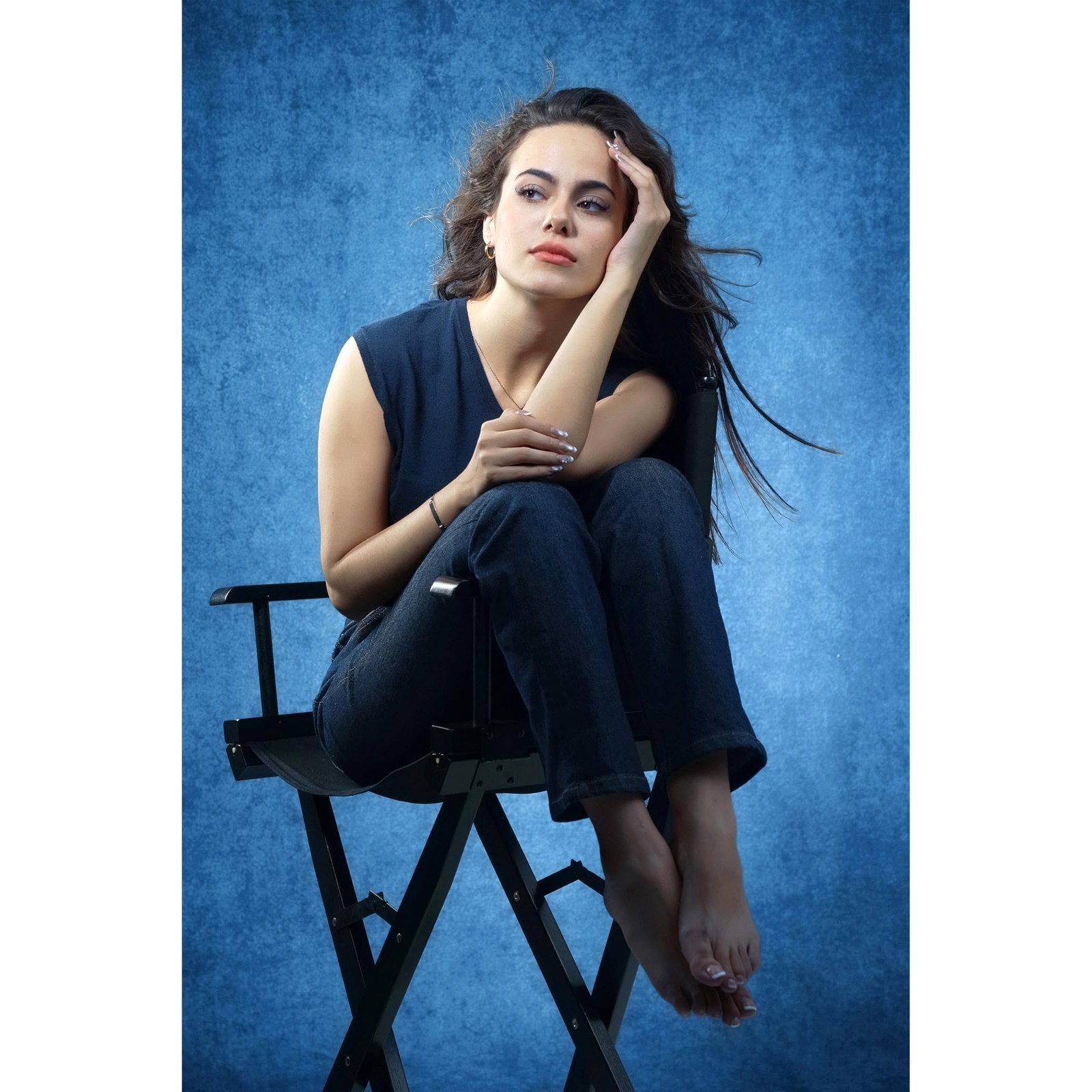 Urctepics 810 Ft Blue Fabric Photo Backdrops Classic Abstract Texture Backdrop