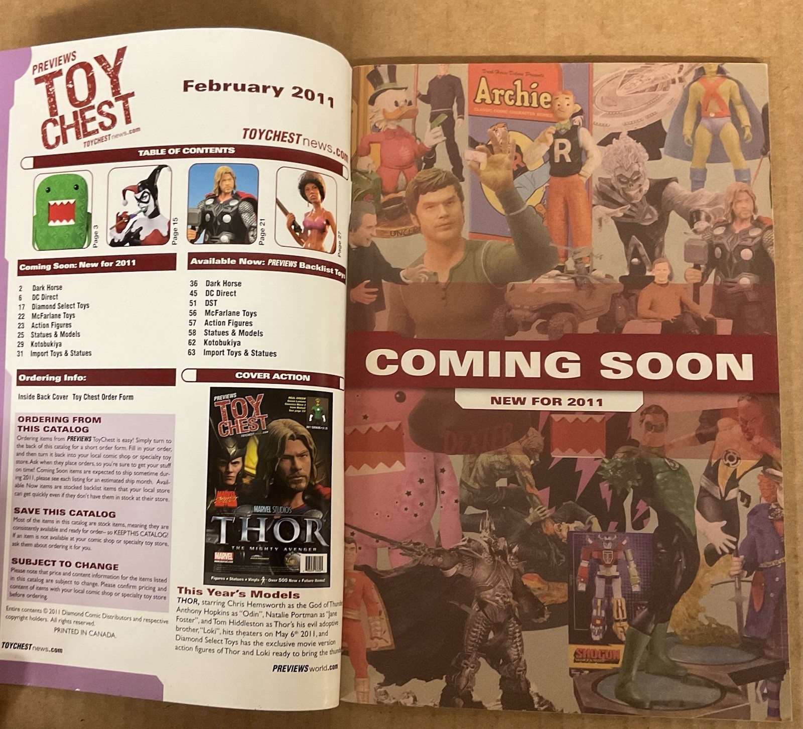 PREVIEWS TOY CHEST CATALOG (2011) Diamond Comic Distributors; New