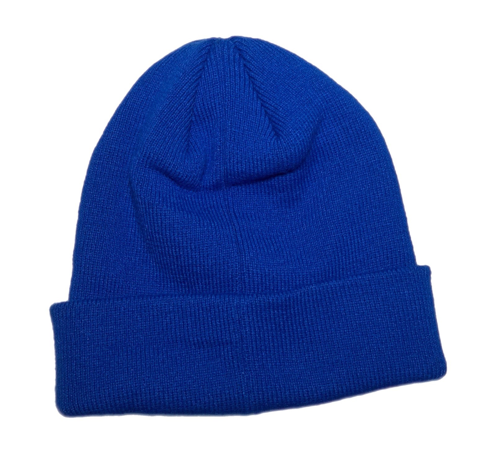 Youth Nike Embroidered Swoosh Logo Blue Acrylic Cuffed Beanie Knit Hat Cap