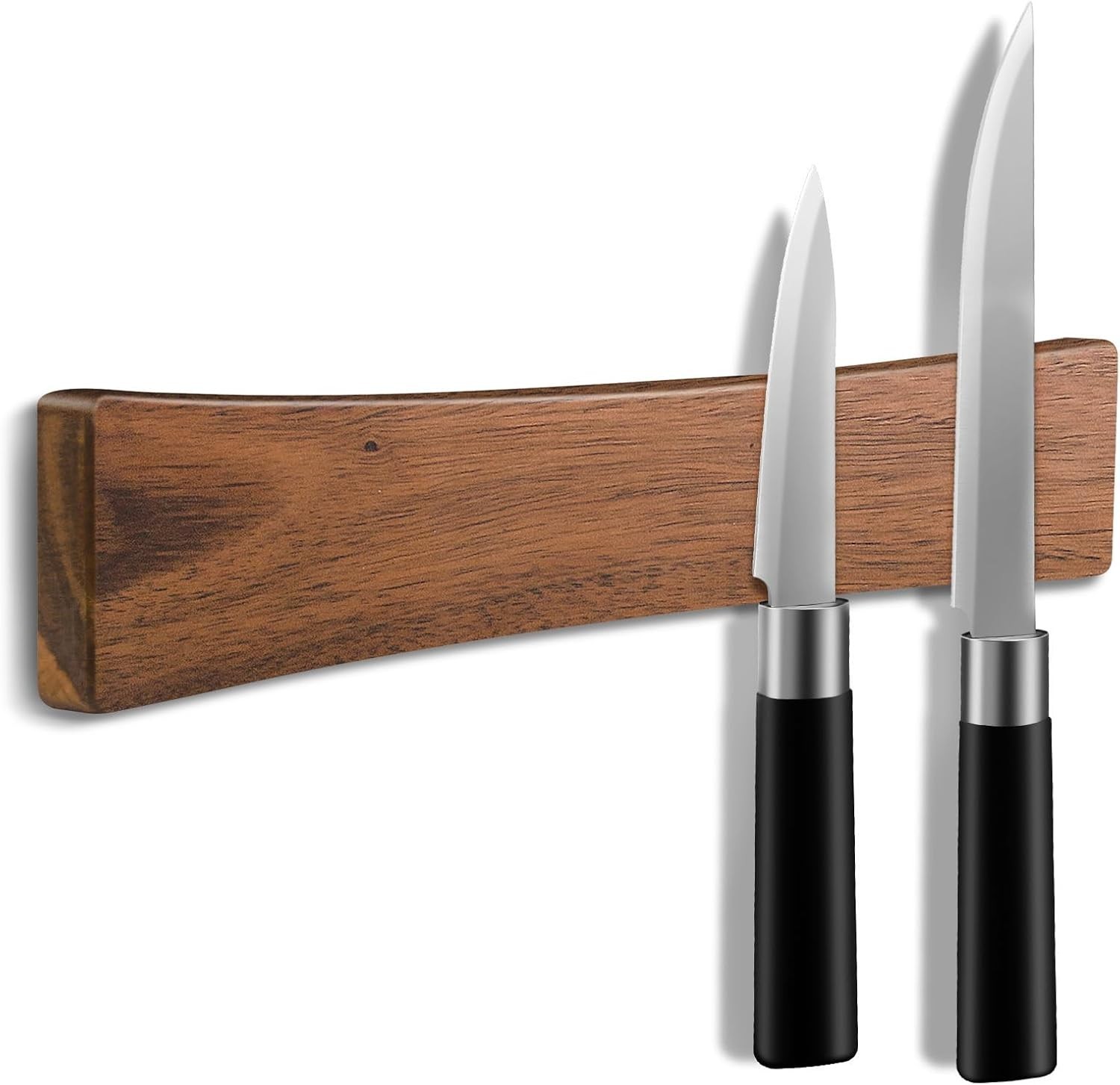 16in Magnetic Knife Strip Solid Wood Knife Organizer Rack Strong Magnets forWall