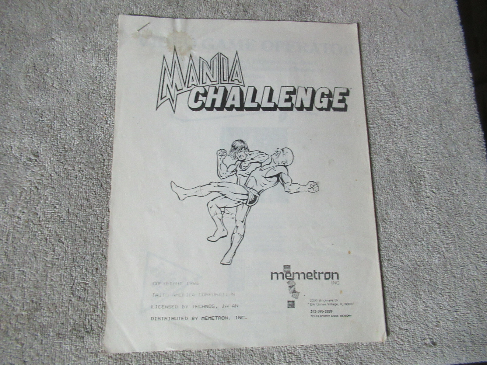 Original Magic Sword Capcom Arcade Video Game  owners manual