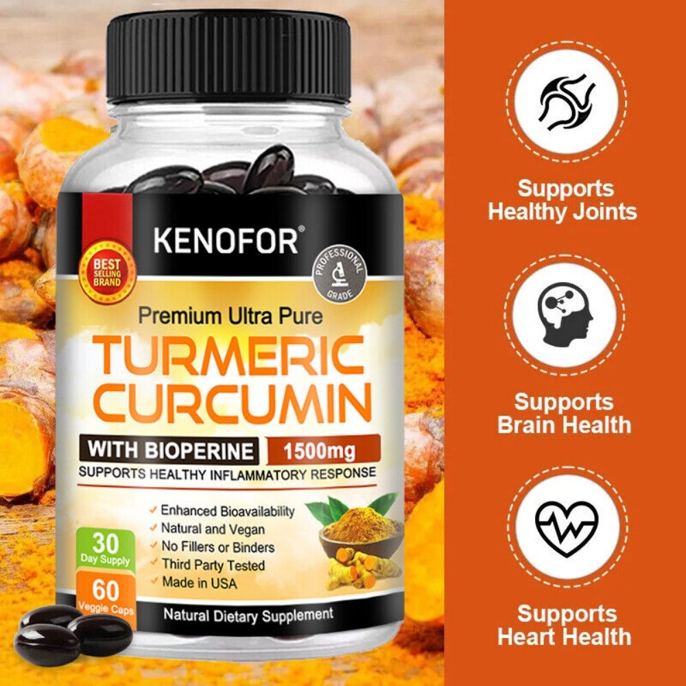 Turmeric Curcumin 1500mg Joint Support 60 Capsules New Exp 07/2026