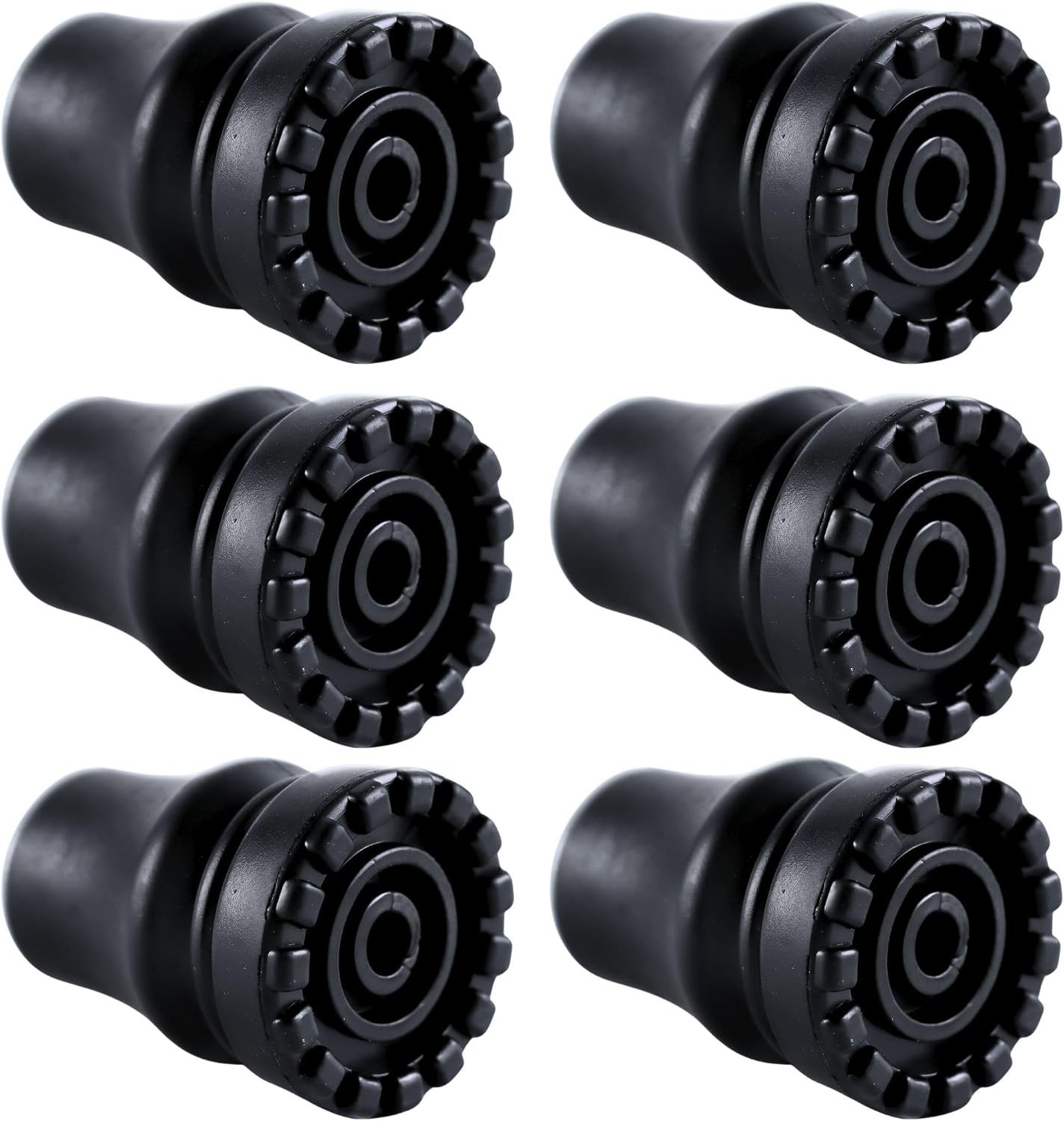 Paquete de 6 puntas de goma para baston resistentes antideslizantes de 19 mm