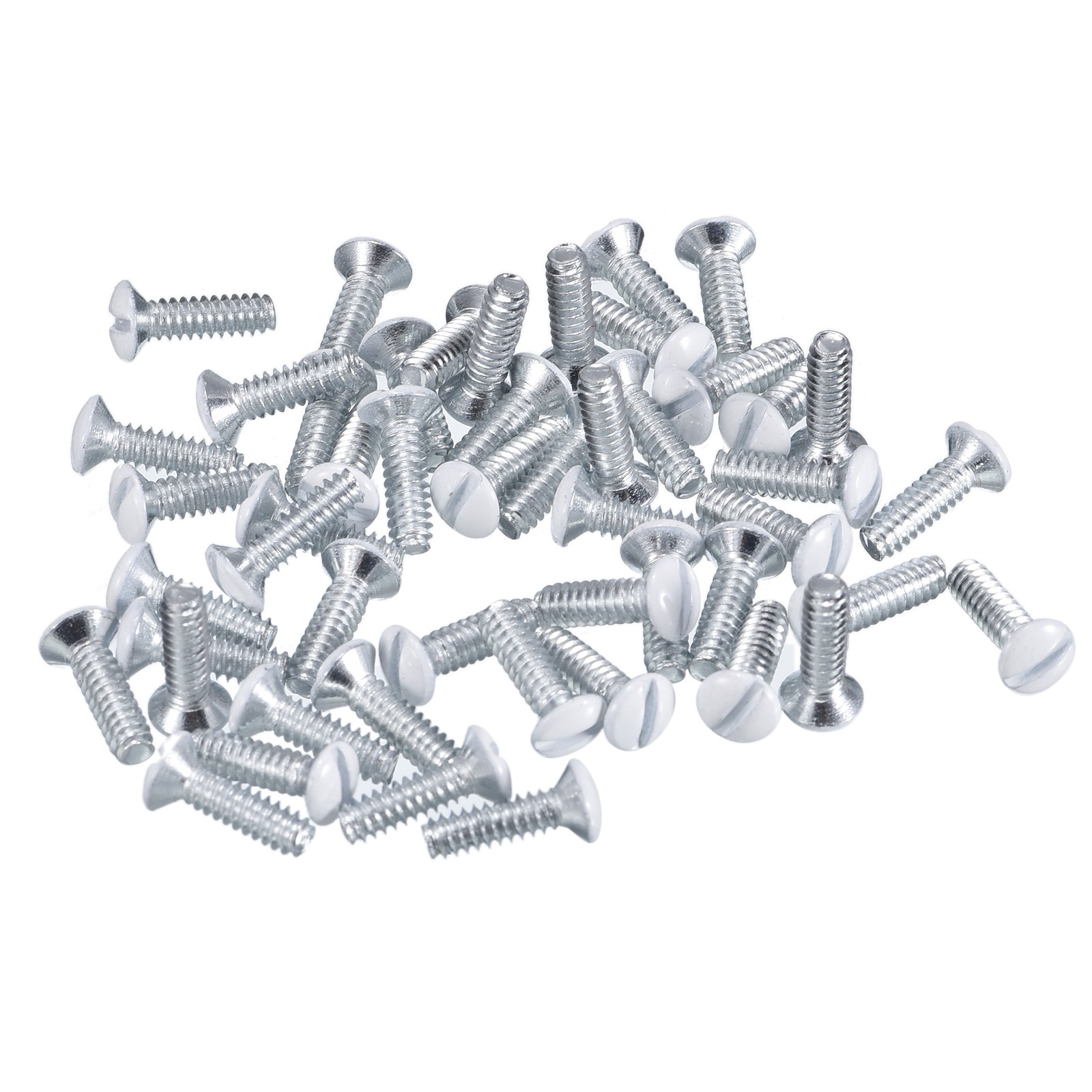 100Pcs Wall Plate Screws 1/2" Long 6-32 Thread Outlet Screws White Oval Head
