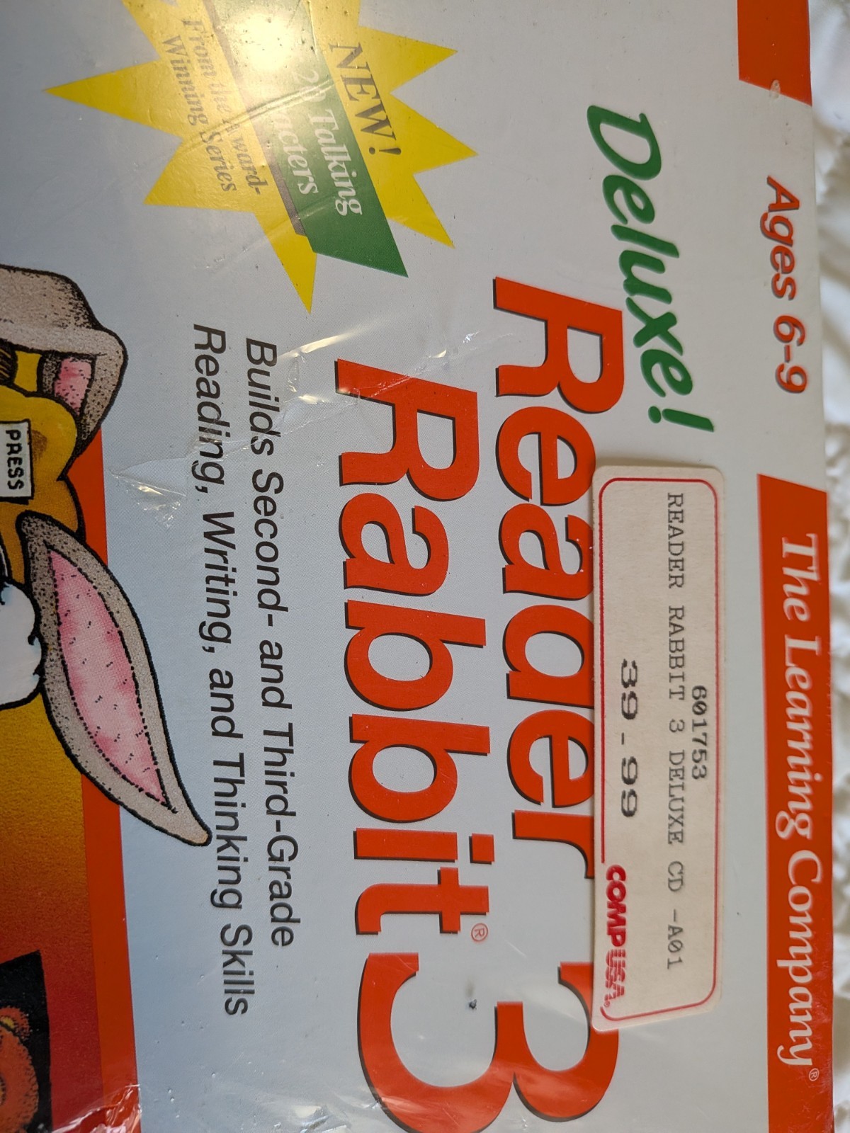 The Learning School Deluxe Reader Rabbit 3 WIndows Or MAC Ages 6-9 Unopen 1996